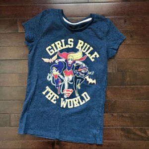 Girls Superhero Shirt sz L 10/12